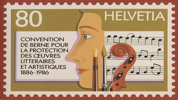 Un sello para conmemorar el centenario de la adopción del Convenio de Berna