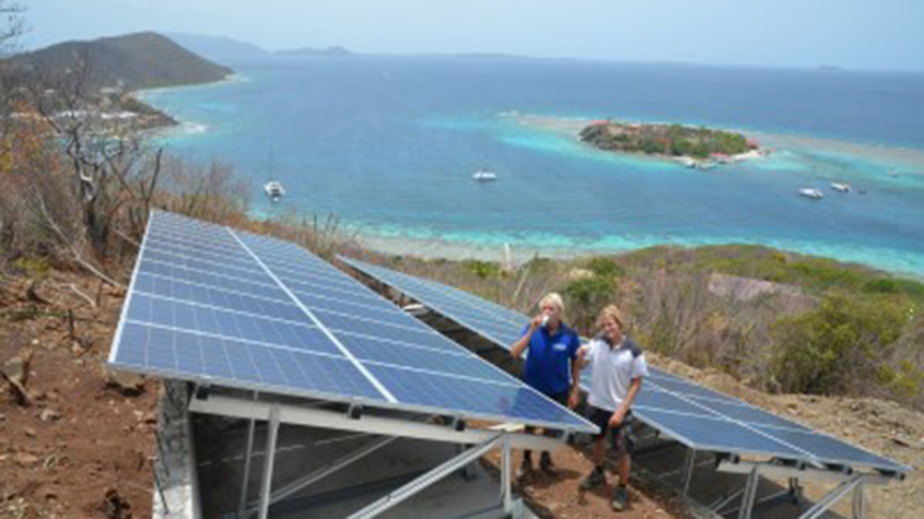 Elemental Water Makers Solar Panels used to turn seawater into fresh water