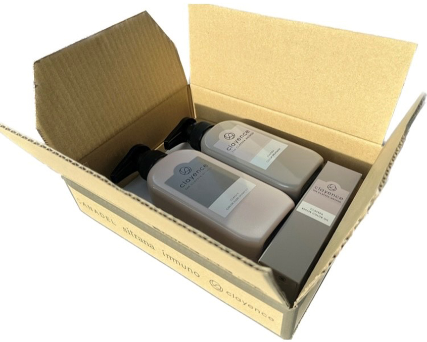 Shipping box with Premier Anti-Aging Clayence products