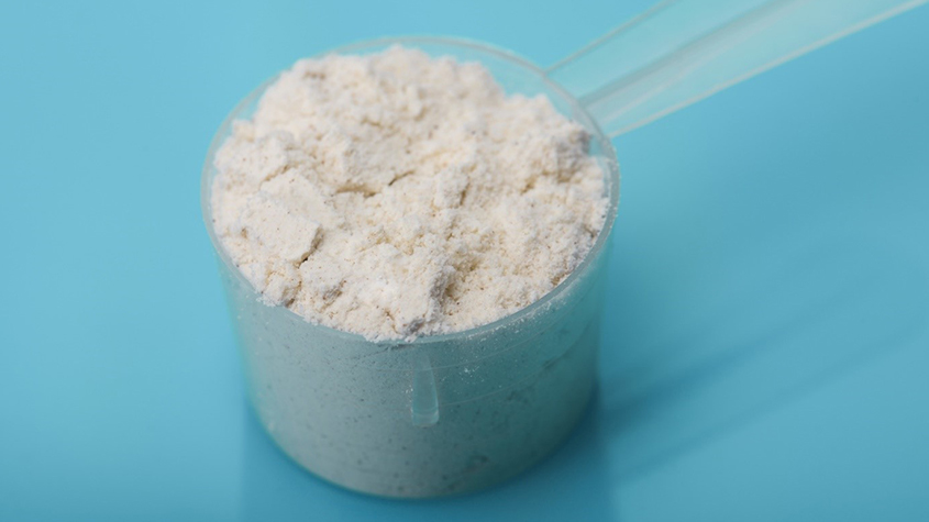 Entowise insect-based protein powder in a measuring cup