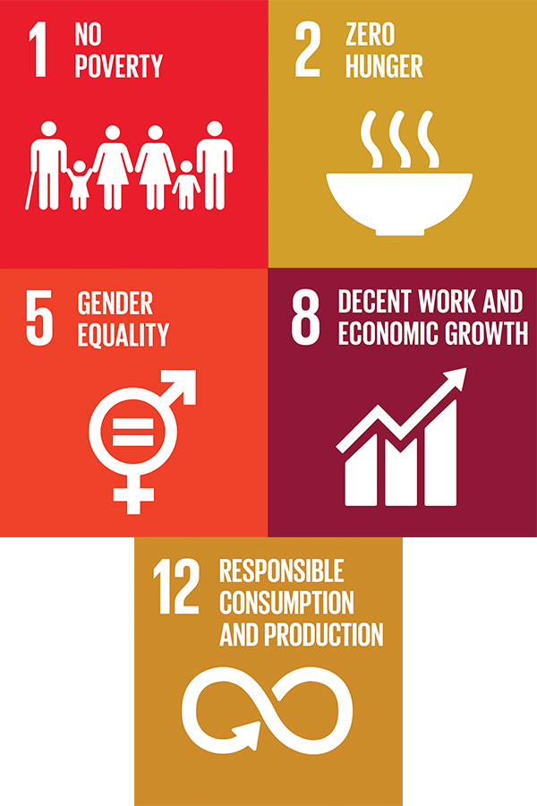 Sustainable development goals 1, 2, 5, 8 and 12