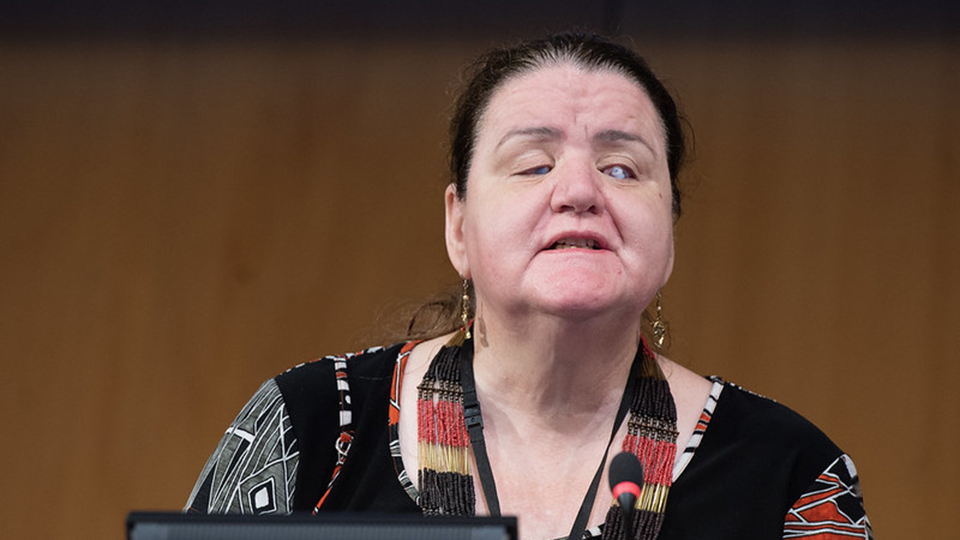 Martine Abel-Williamson speaking at WIPO, for an event celebrating the 10th anniversary of the Marrakesh Treaty in July 2023.