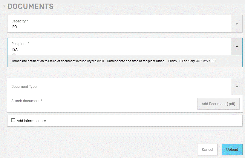 Uploaded a document in an IA