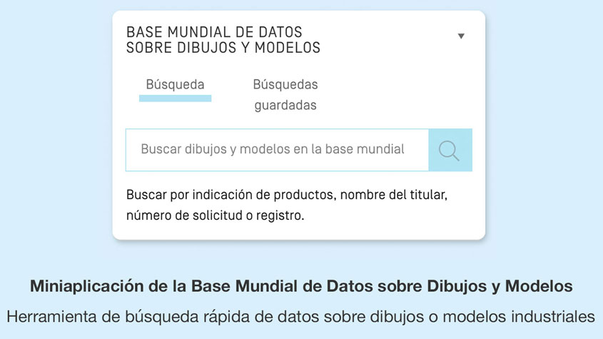 La miniaplicación de la Base Mundial de Datos sobre Dibujos y Modelos