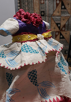 An example of a girl dress made out of mulberry tree bark