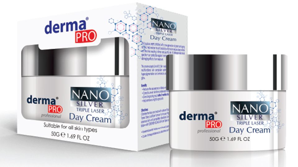 A jar of “Derma Pro” Nano Silver Day Cream