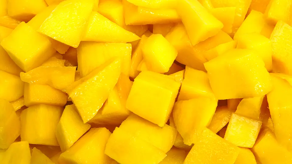 Mango diced closeup