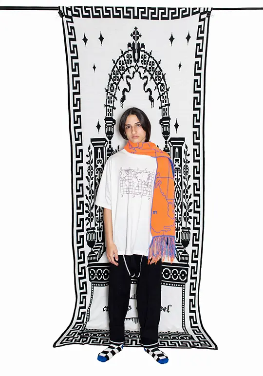 Papel de Punto Atlas Map scarf