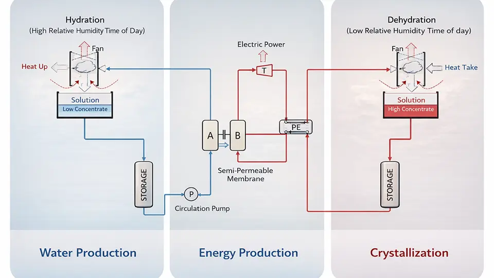 Air to energy production cycle
