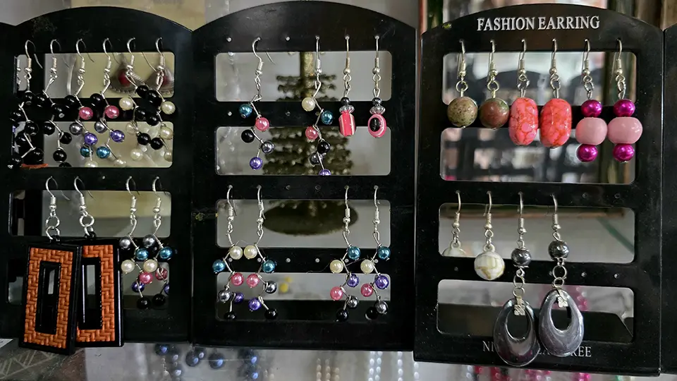 Assortment of Terry Sherren Salote's handmade earrings