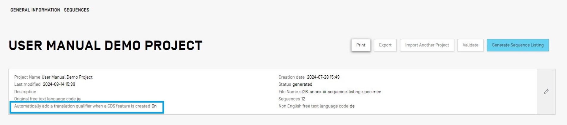 Capture d'écran montrant le bouton pour ajouter une caractéristique