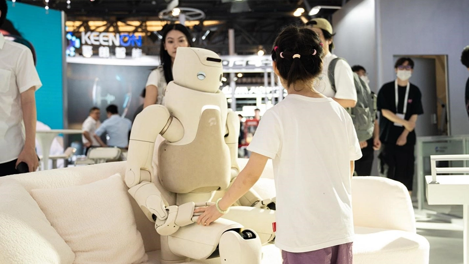 The GR-3 care bot on display at a demonstration event