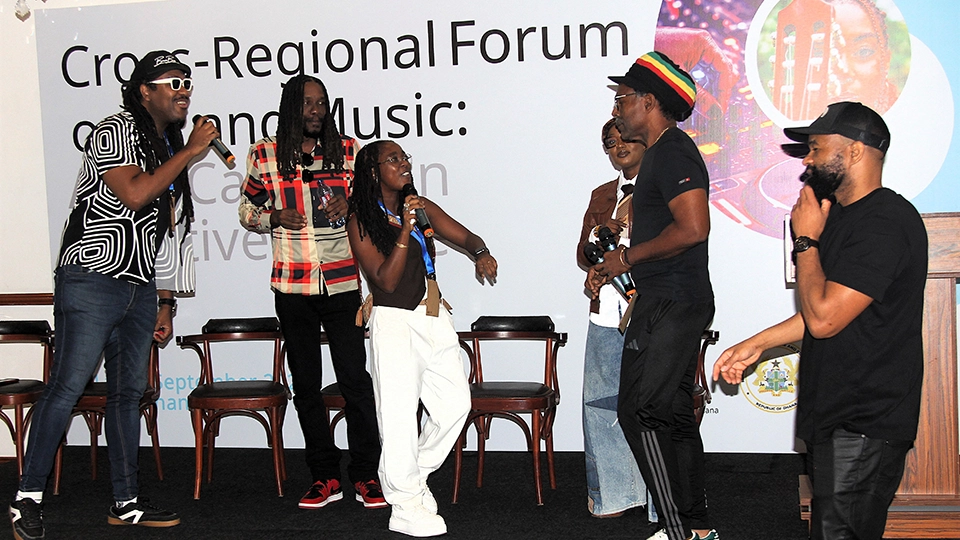 Participants of the Cross-Regional Forum showcasing the two songs they produced at Playhouse in a live performance on September 23, 2026.