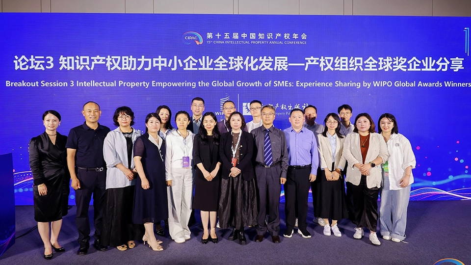 Group photo of participants at Breakout Session 3 of the 15th China Intellectual Property Annual Conference, on IP empowering global growth of SMEs.