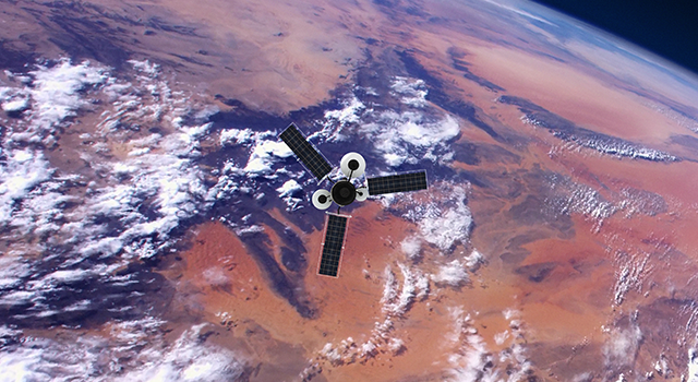 Spy Satellite orbiting Earth. NASA Public Domain Imagery