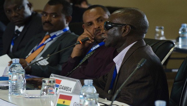 A parliamentarian from Gambia making a contribution to the discussion session. (Photo: WIPO)