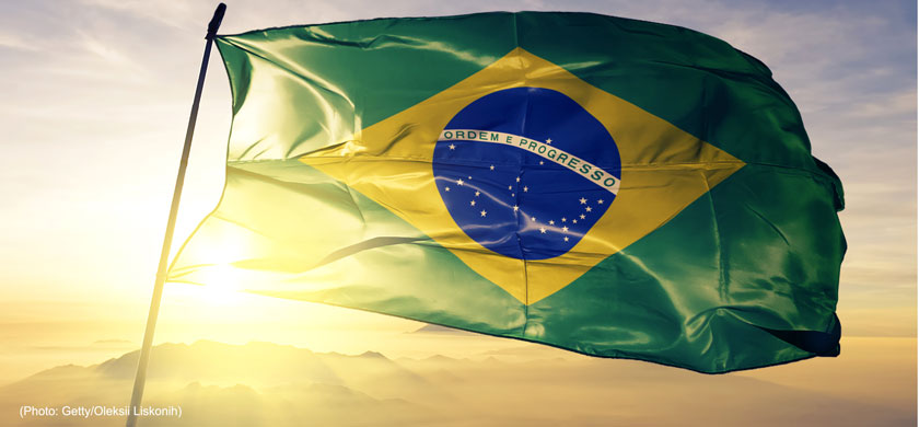 Photo of the Brazil flag