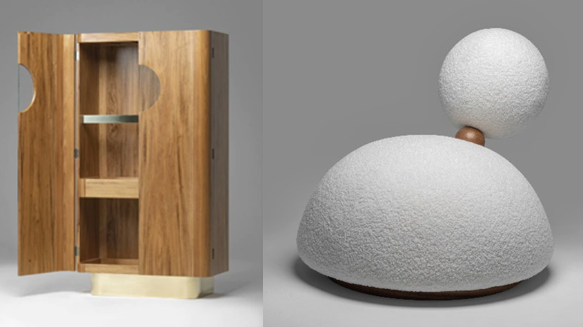 Photo of a drinks bar and the Gugo armchair.