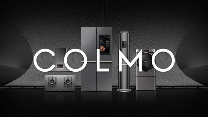 Photo of home appliances with the name COLMO superimposed