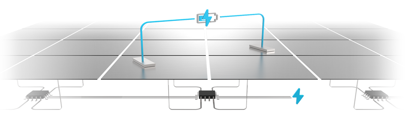 Illustration showing Power by Connect's conductive tile-based surface and charging process