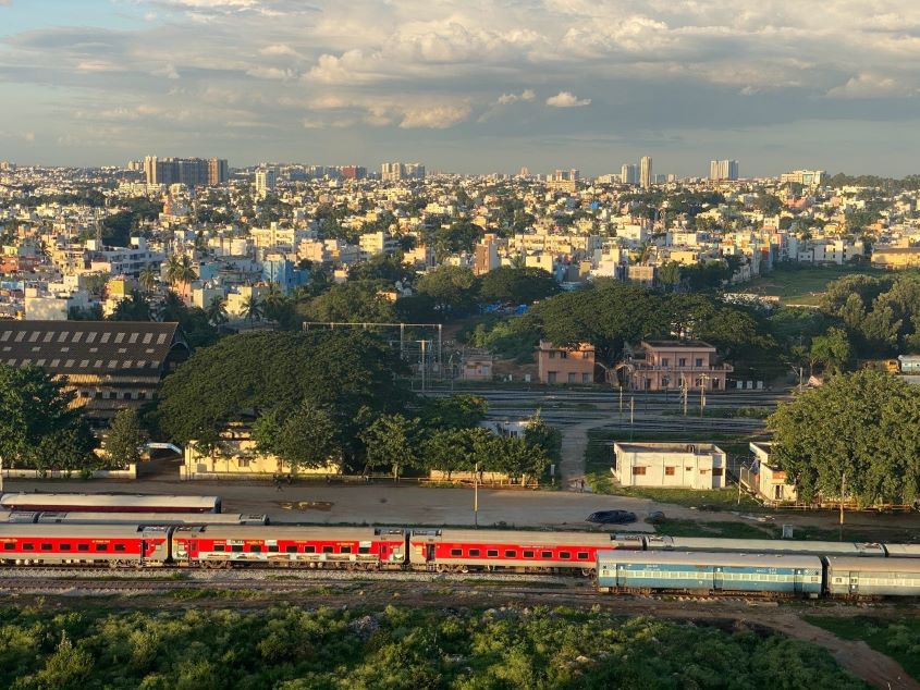 The city of Bengaluru surrounded by trees and green spaces