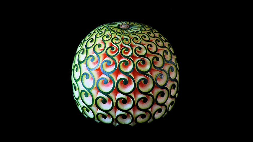 Carved water melon by Tomoko Sato