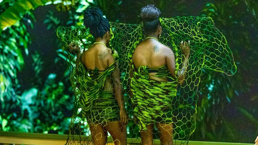 Bilum models wearing Bilums dresses from the Jaukae Bilum Product Collection