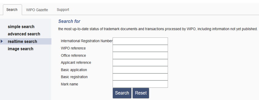 screenshot of the real time search tab in Monitor your registration