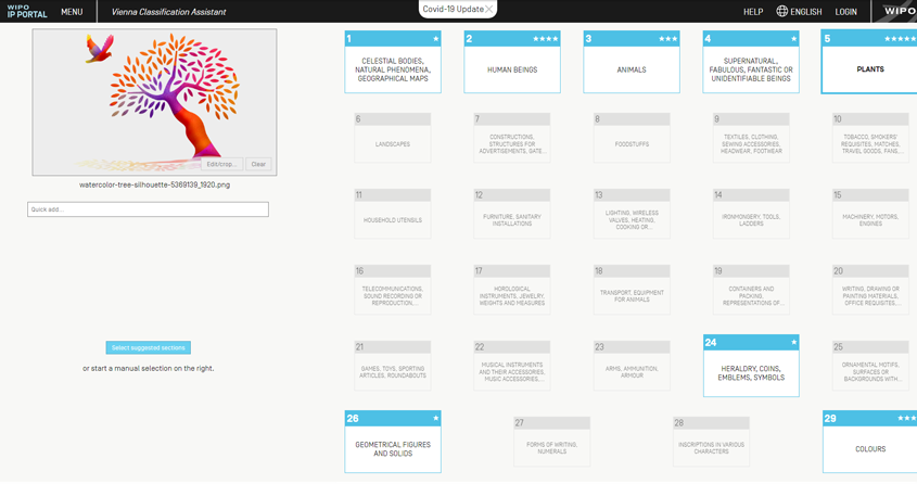 Screenshot of the Vienna Classification Assistant