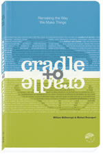 The book embodies the authors’ philosophy: It is printed on a ‘paper’ made from plastic resins and inorganic fillers, which is waterproof and rugged, but can be completely recycled. (Courtesy W. McDonough & M. Braungart)