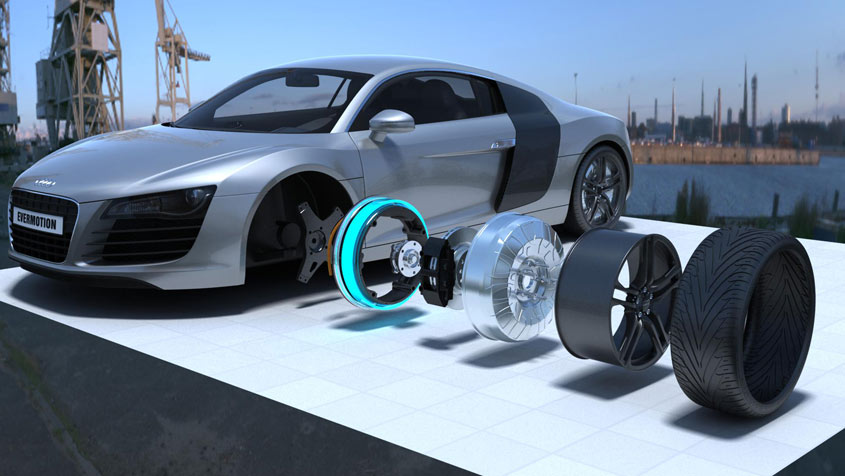 Roue avec sales moteur électrique intégré