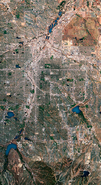 Denver 3D Render Satellite View Topographic Map - stock photo