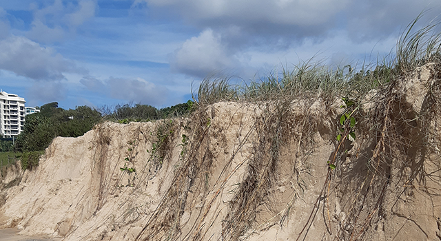 Big seas erode beach