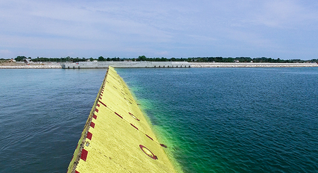 an integrated system of flood barriers named the Mose System