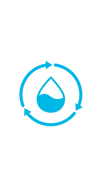 Wiederverwendung oder Rückgewinnung von Wasser. Idee der Umweltsanierung. Abwasseraufbereitung. Vektorillustration, flach, ClipArt.