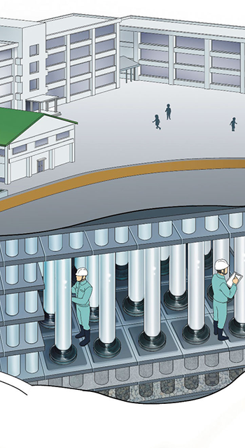 large-scale underground storage of harvested rainwater