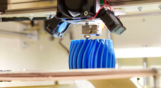 Close up shot of a 3D printer.