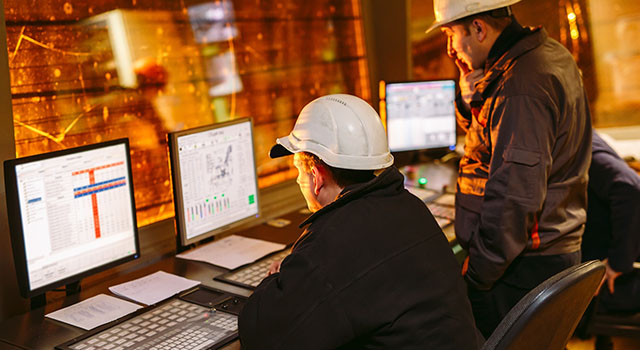 Control panel. Plant for the production of steel.