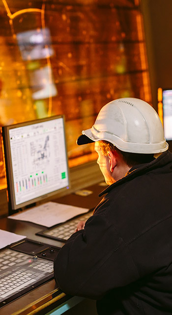 Control panel. Plant for the production of steel.