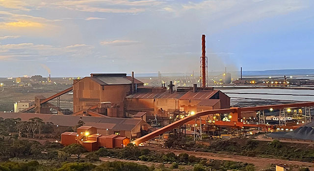 Rust coloured manufacturing plant