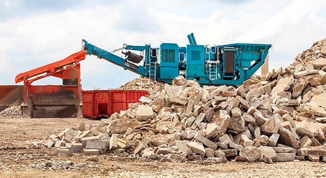 Recycling crushed concrete