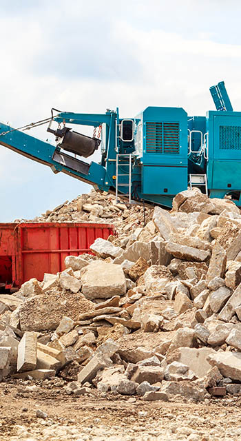 Recycling crushed concrete