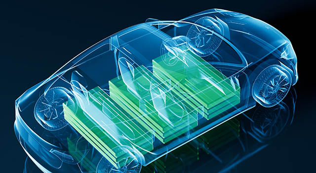 Solid State Battery for EV Electric Vehicle, new research and development batteries with solid electrolyte energy storage for automotive car industry, cathode