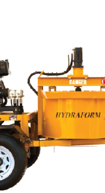 block-making machine for construction, using stabilised soil cement blocks or compressed earth blocks