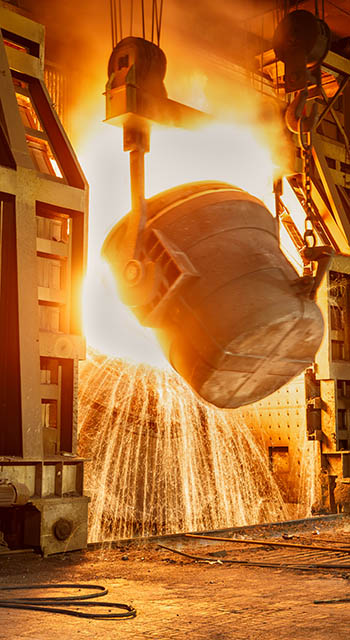 Metal smelting furnace in Chinese steel mills