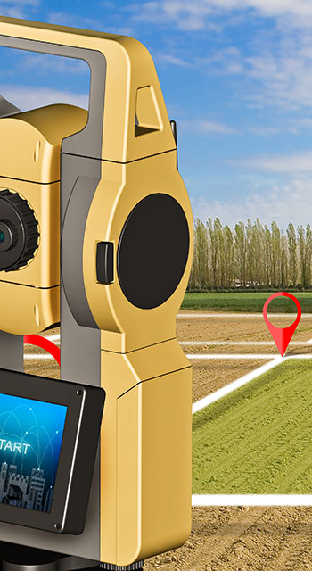 3D illustration - Land plot management - real estate concept with a vacant land a